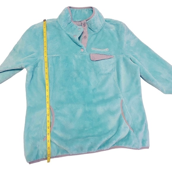 🌷Free‎ Country Mint Green with Gray Trim Pullover Fleece Women's Size L - Picture 10 of 11